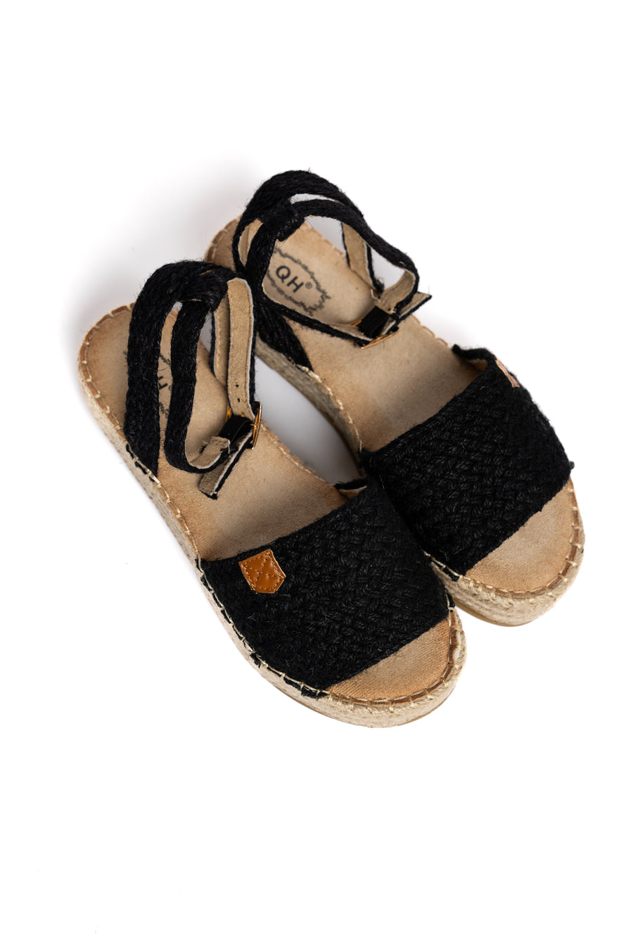 Sandalias Tejidas en Negro con Base de Esparto - Estilo Mediterráneo