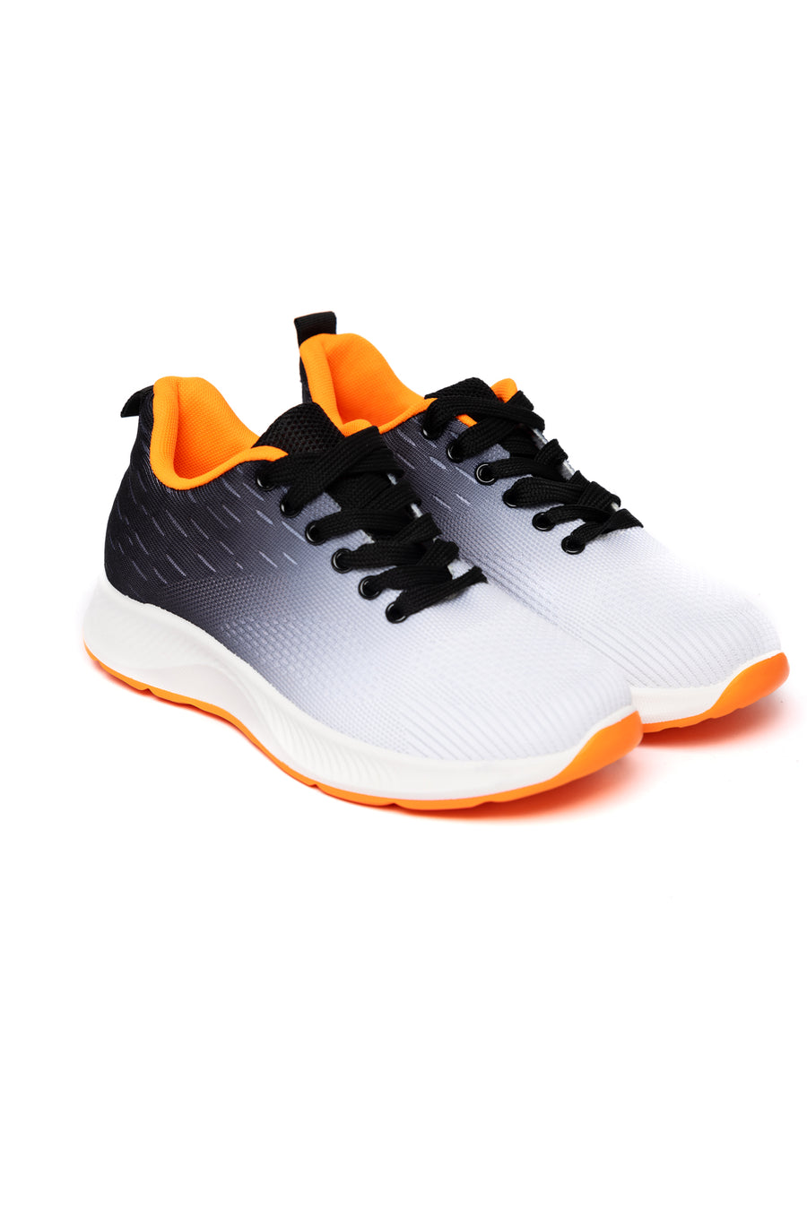 Sneaker Bicolores con Detalles Naranjas