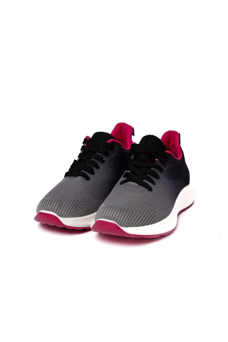 Sneaker en Tonos Grises con Acentos Fucsia