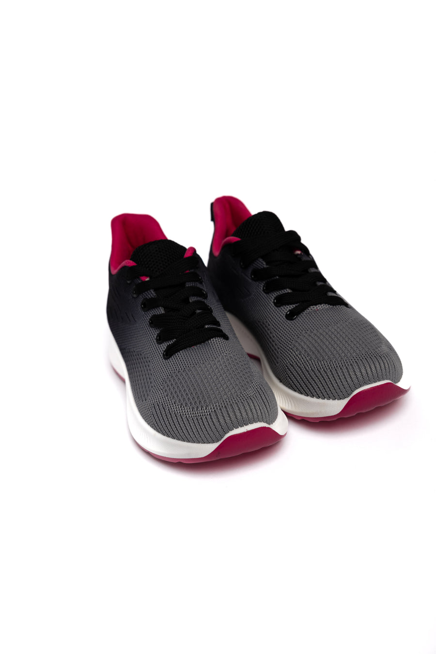 Sneaker en Tonos Grises con Acentos Fucsia