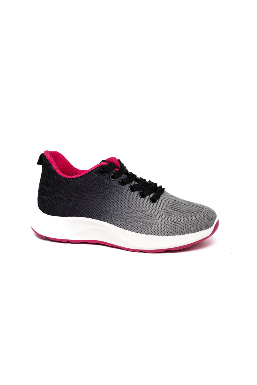 Sneaker en Tonos Grises con Acentos Fucsia