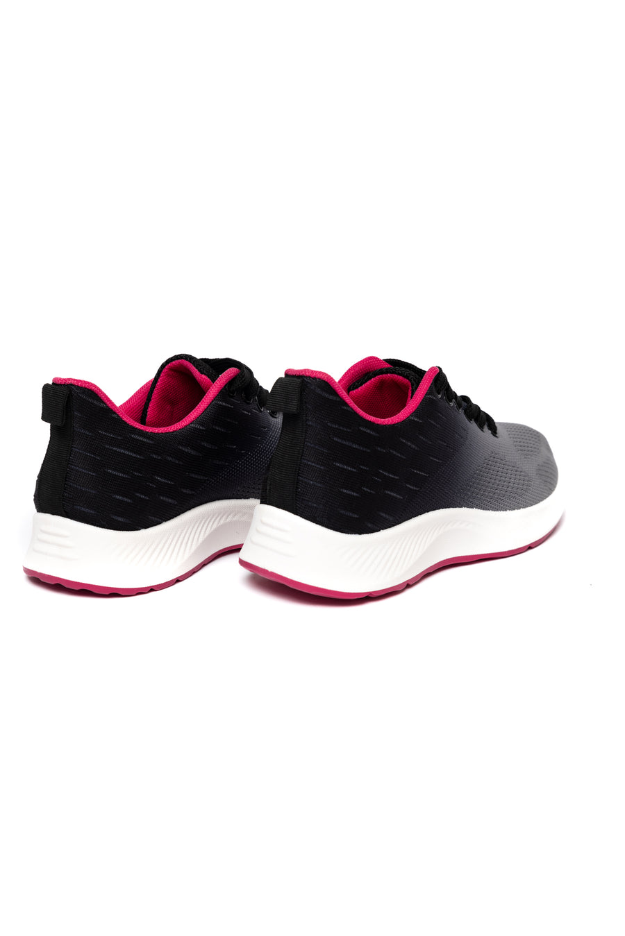 Sneaker en Tonos Grises con Acentos Fucsia