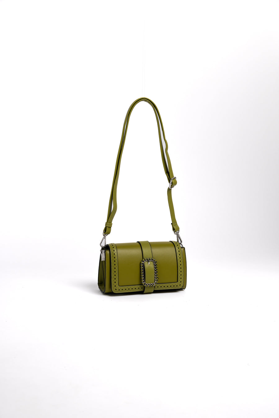 Bolso Bandolera Verde Oliva con Detalle de Cadena