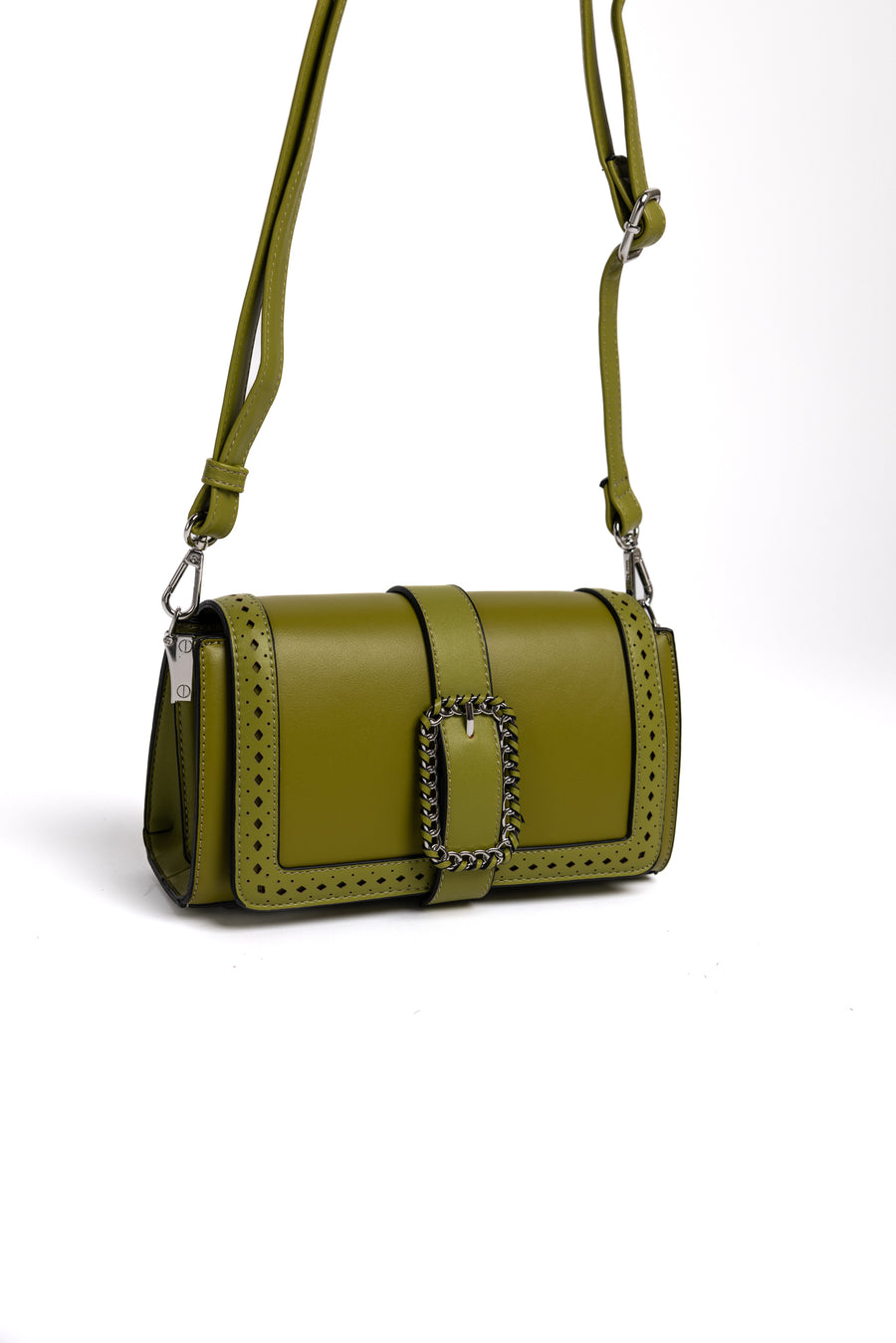 Bolso Bandolera Verde Oliva con Detalle de Cadena