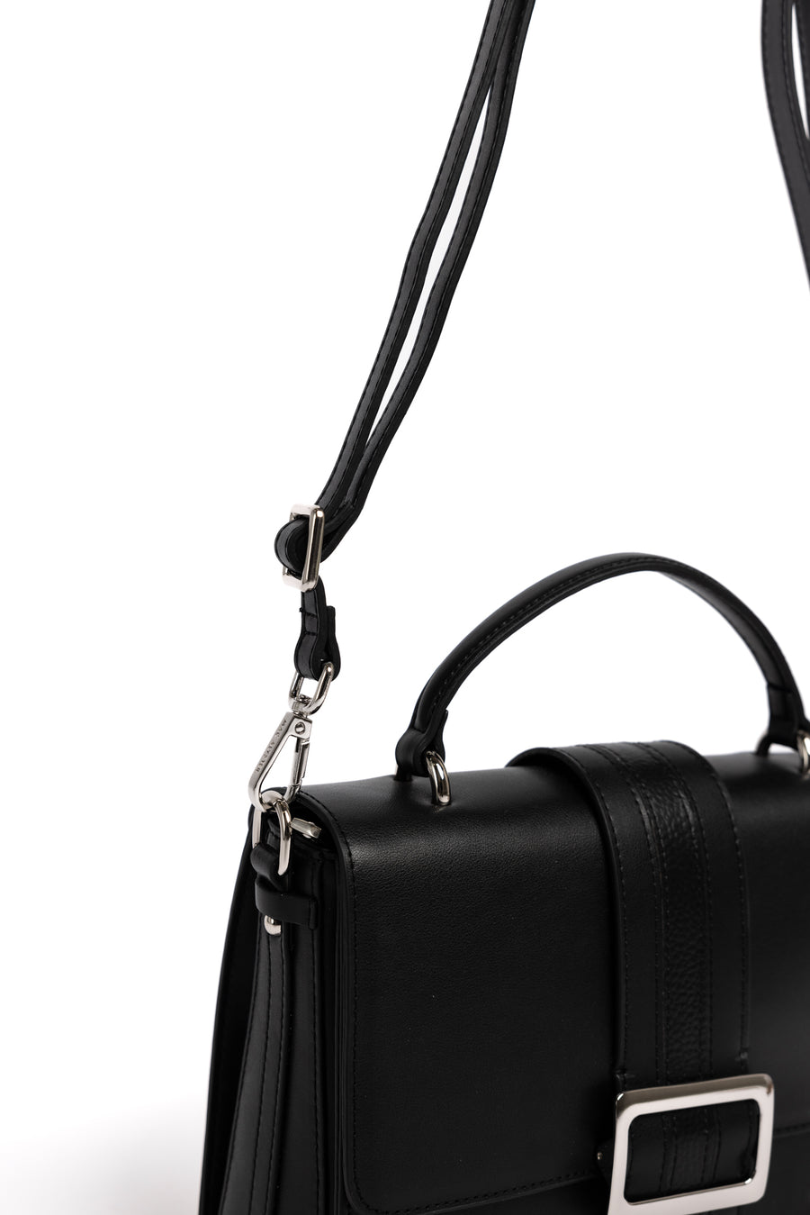 Bolso Satchel de piel Clásico en Negro