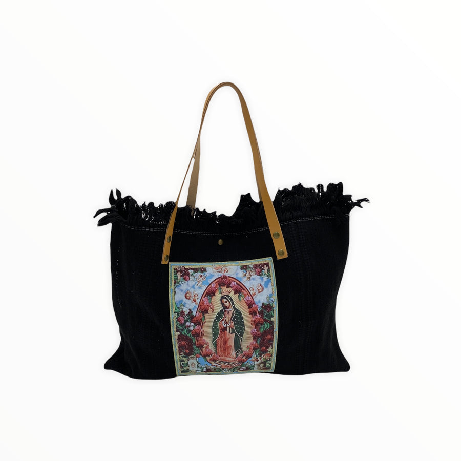 Bolso tote de algodón con virgen