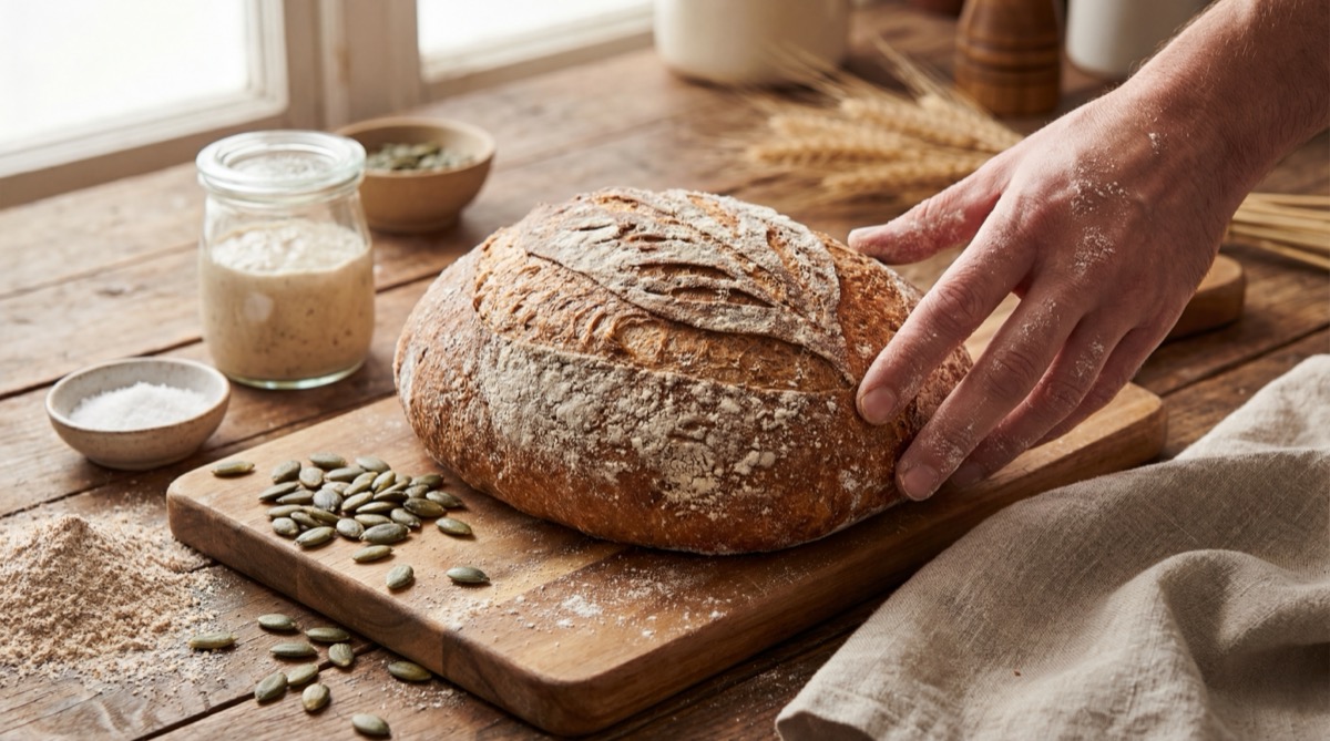 Pan sin conservantes hecho con masa madre