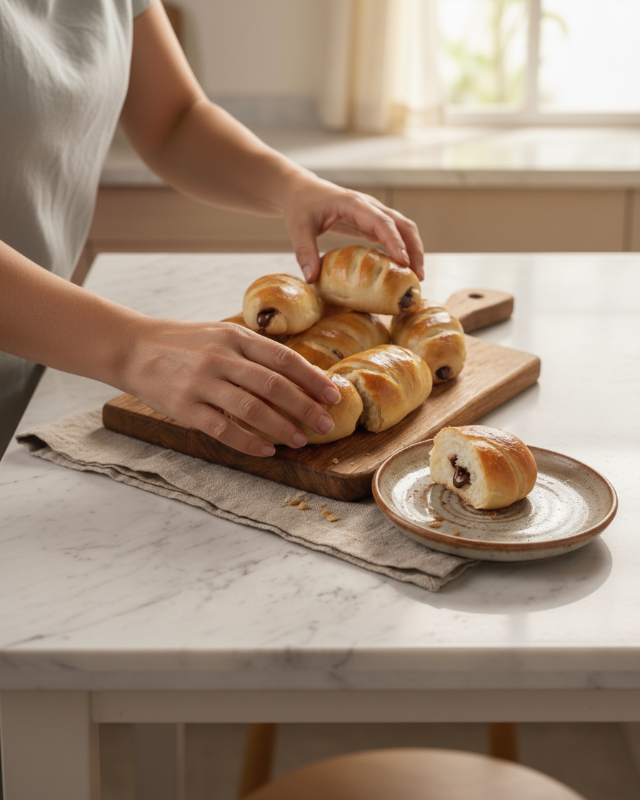 Merienda con chocolate casera para niños en Caracas