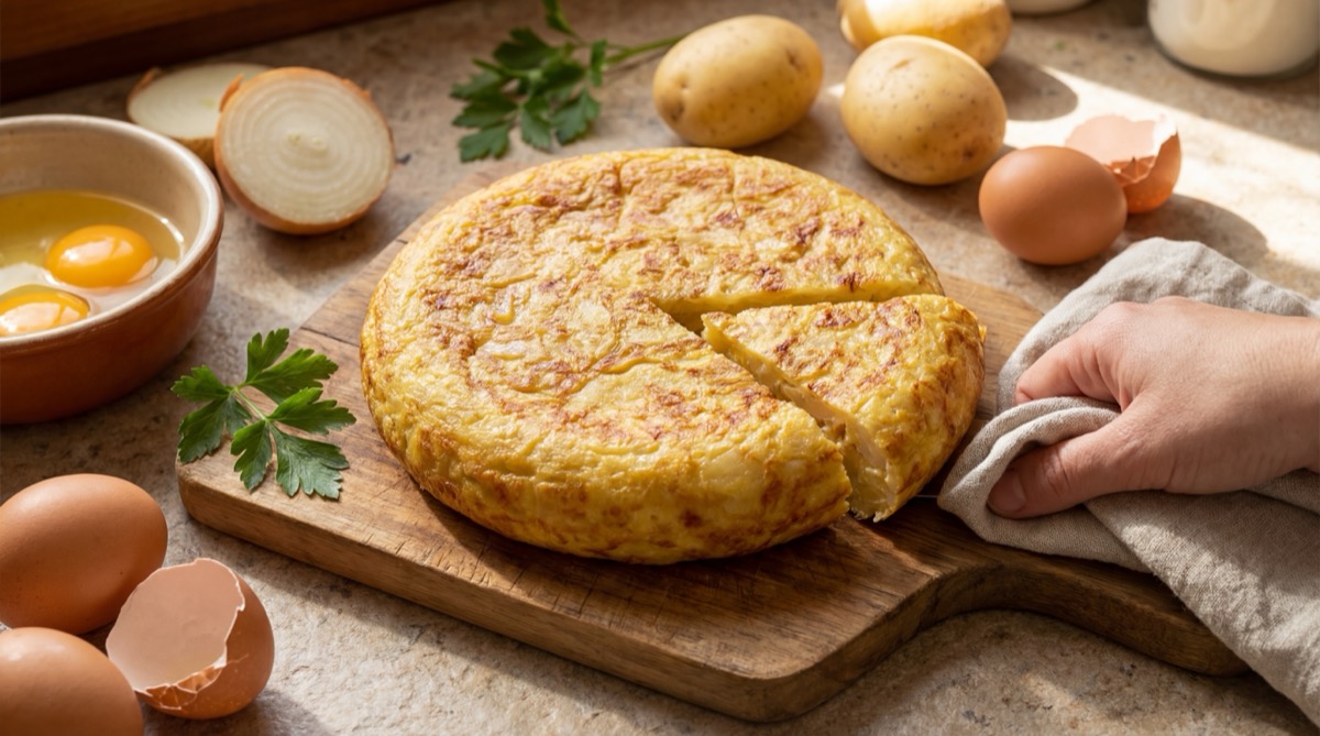 Tortilla española casera en Caracas