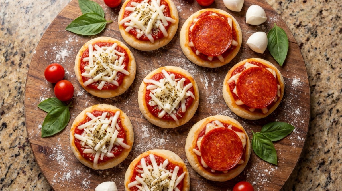 Mini pizzas caseras x8 con ingredientes naturales